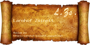 Larnhof Zsinett névjegykártya